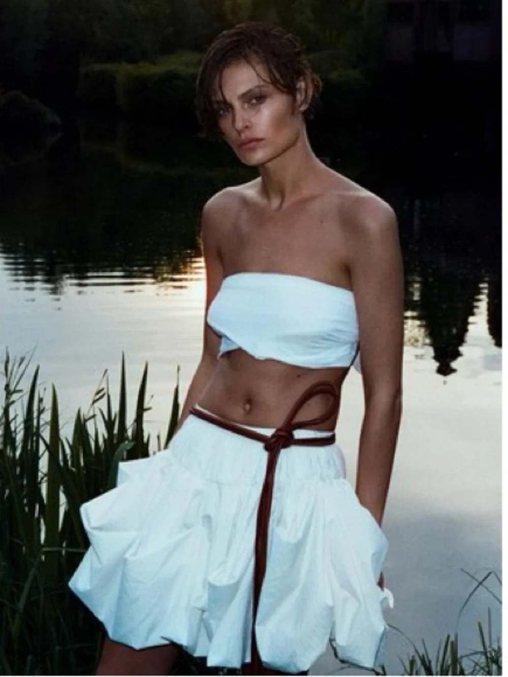Zara Collection‎ White Balloon Mini Skirt